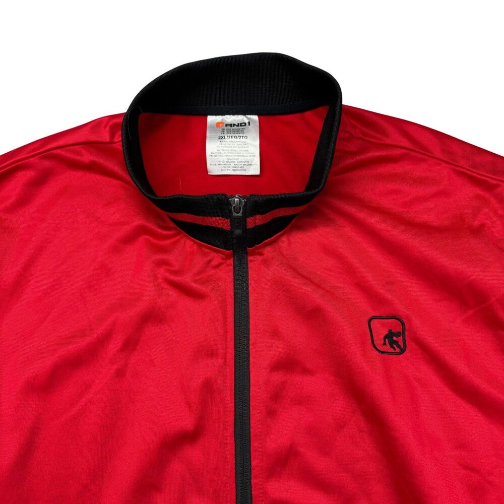 AND1 Jacket Men's Extra Extra Large Red Basketball Athletic Training Pockets Zip - Picture 4 of 10